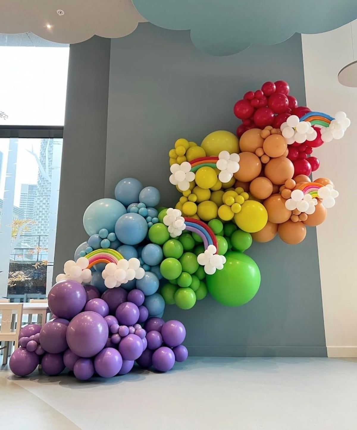 Paready Green Purple Balloons Set, 50 Pcs Colorful Balloon, 12 Inch Red Orange Blue Latex Party