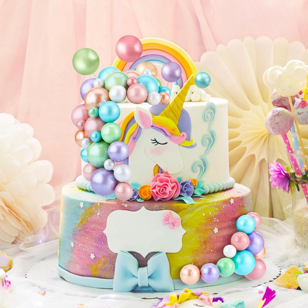 108 Pcs Balls Cake Topper DIY Cupcake Insert Foam Balloons for Cake Baking Wedding Anniversary