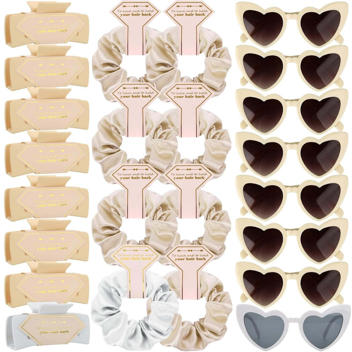 Bridesmaid Scrunchies Proposal Gifts Bachelorette Hair Claws Clips Girls heart sunglasses for
