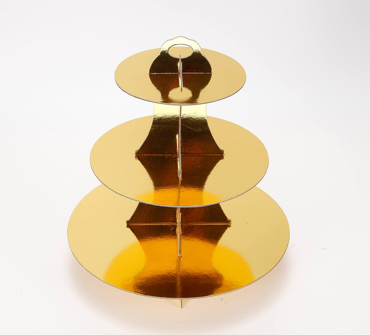 3-Tier Cupcake Stand, Gold Cardboard Cake Stand Holder, Tiered DIY Cupcake Stand Tower for Dessert