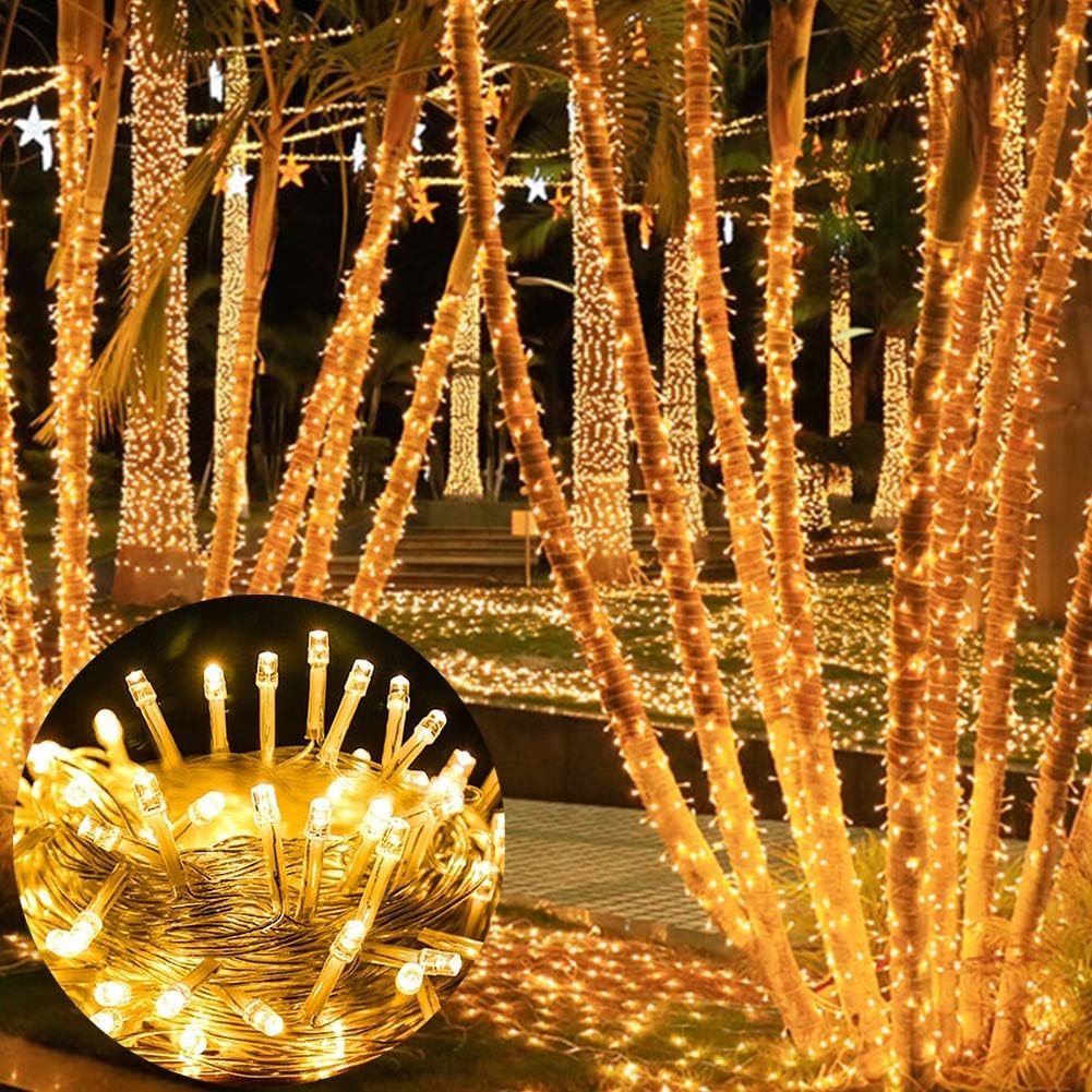 LJLNION 300 LED String Lights Outdoor Indoor, Extra Long 98.5FT Christmas Lights, 8 Lighting Modes