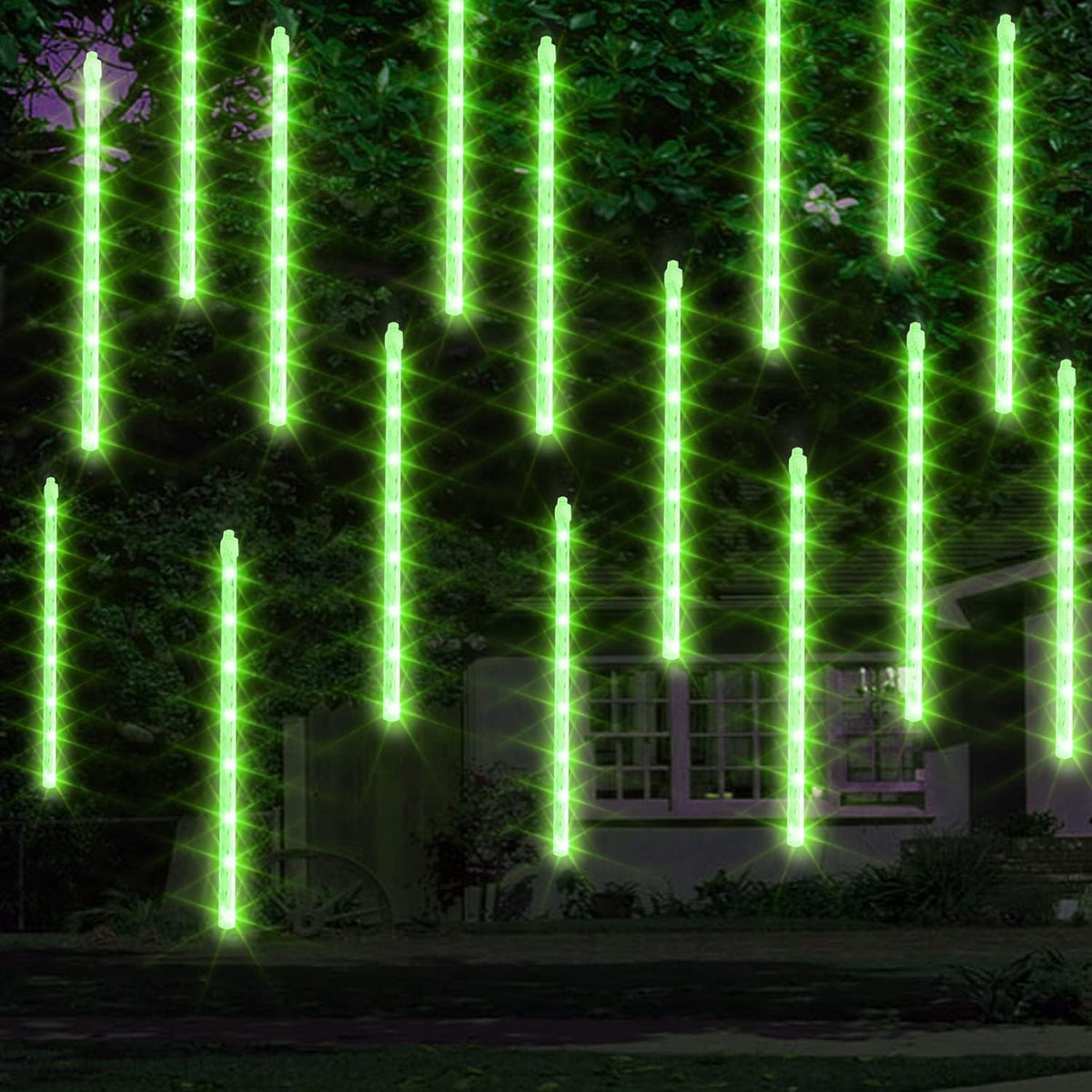 Dazzle Bright 288 LED Christmas Light, 11.8 Inch Meteor Shower Rain Lights with 8 Tubes, Waterproof