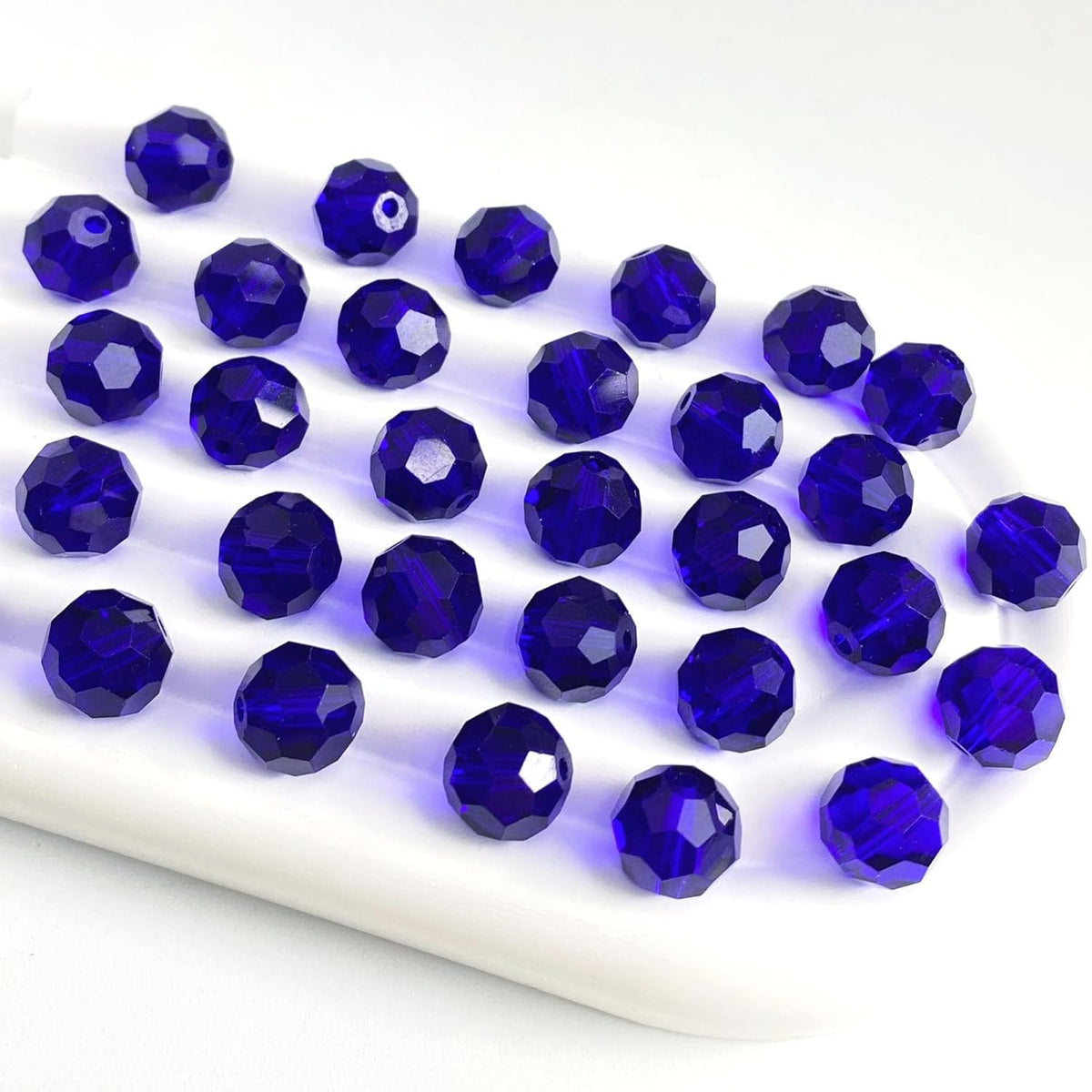 50 PCS 10mm Crystal Glass Beads Round Multiple Faceted Loose Spacer Glass Beads for DIY Handcrafte