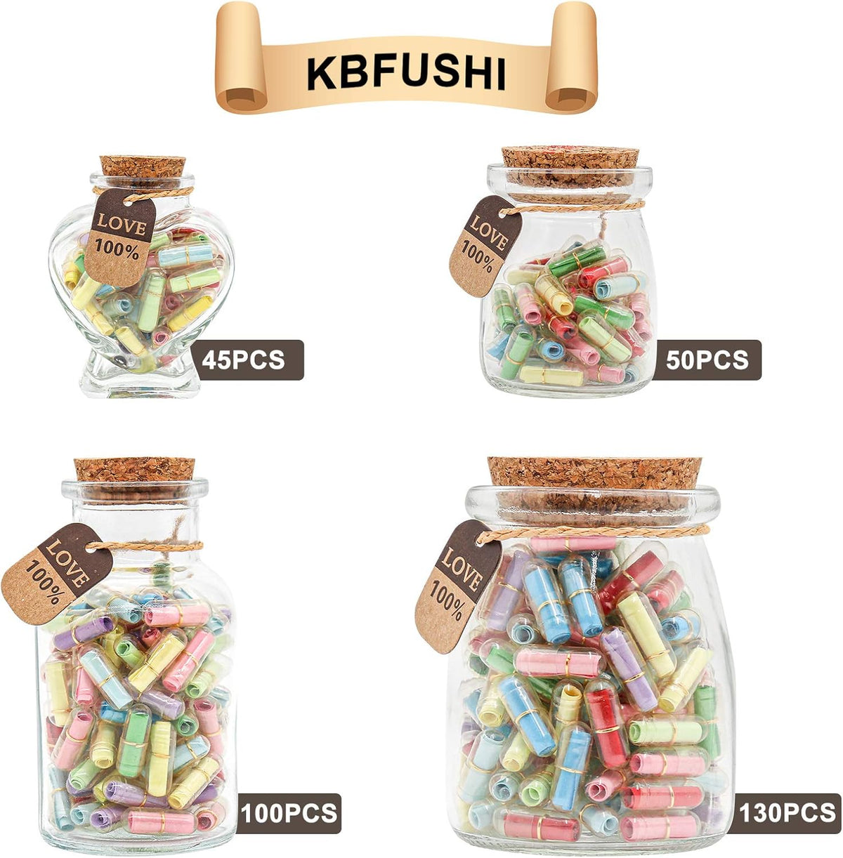 Capsule Letters Message in a Bottle - Cute Things Gifts for Boyfriend/Girlfriend - Love Letter for
