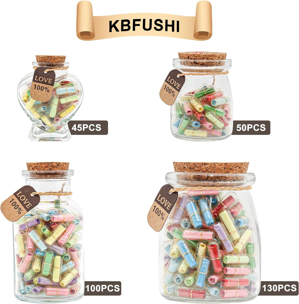 Capsule Letters Message in a Bottle - Cute Things Gifts for Boyfriend Girlfriend - Love Letter for