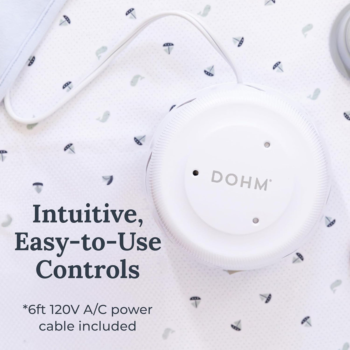 Yogasleep Dohm UNO White Noise Sound Machine (White) with Real Fan Inside for Non-Looping White