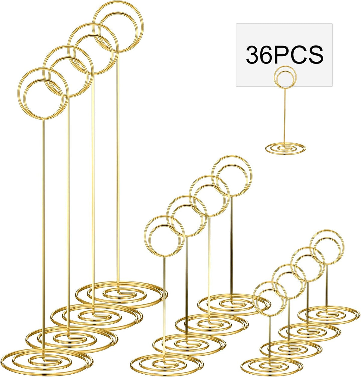Teling 36 Pieces Table Number Holders 3 Size Place Card Holder Name Numbers Menu Memo Note Card