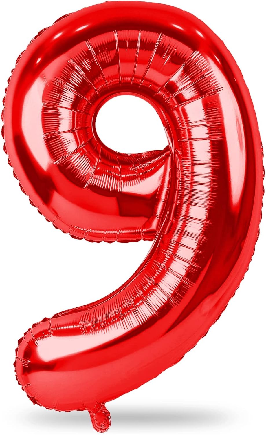 Red 9 Balloons for Boys, 40 Inch Large Foil Number Balloons Set 0-9, Self Inflating Digital 9