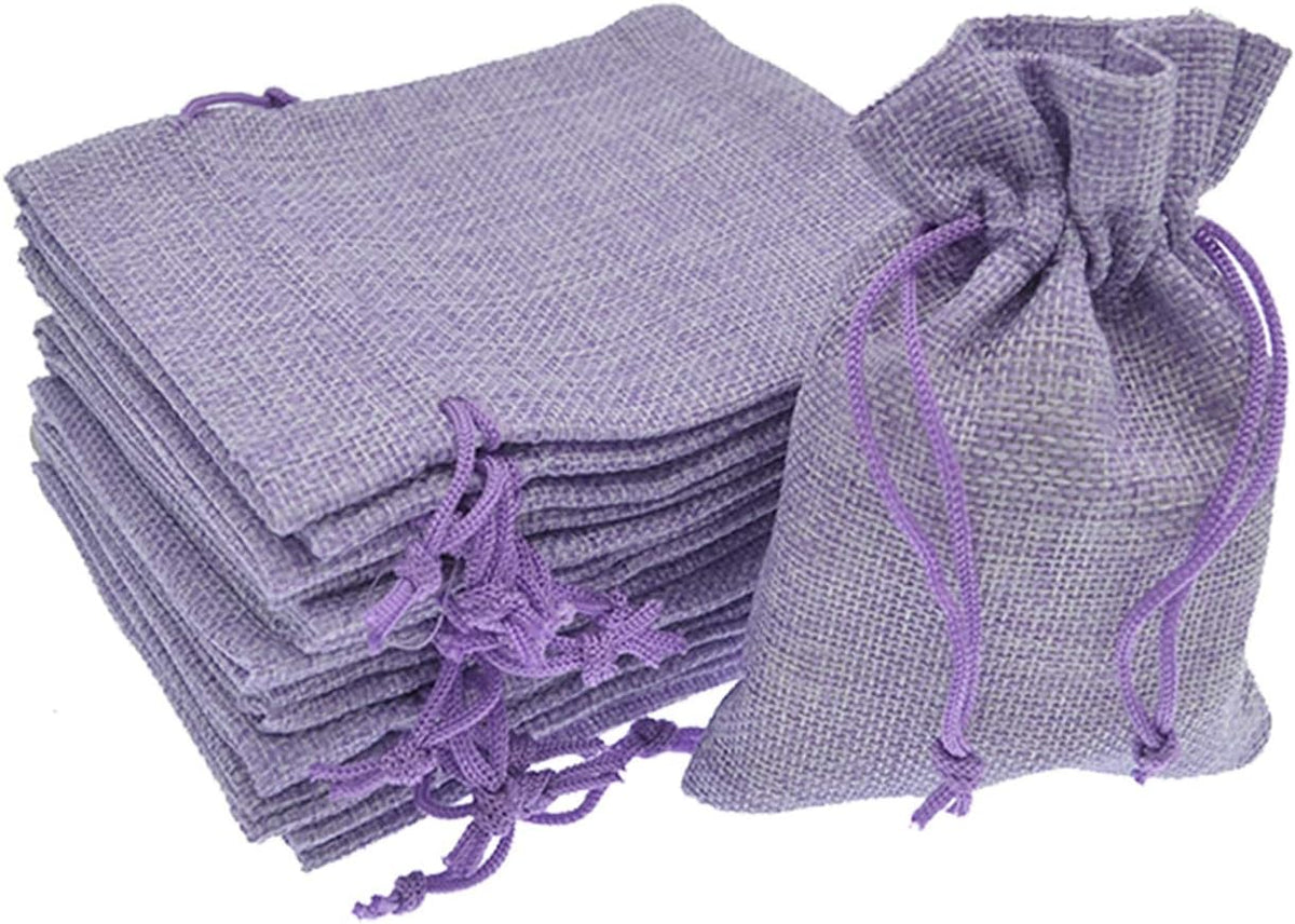 20pcs Burlap Bags with Drawstring 3.9 x 5.5 inch, Linen Gift Bags Jewelry Pouches Sachets for