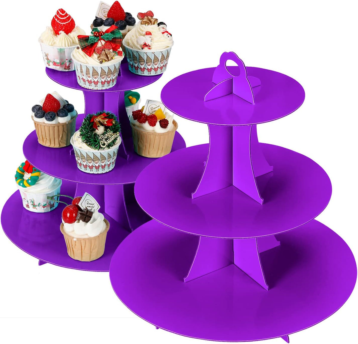 2Pcs 3-Tier Cupcake Stand, Cake Stand holder, Tiered DIY Cupcake Stand Tower for Dessert Table