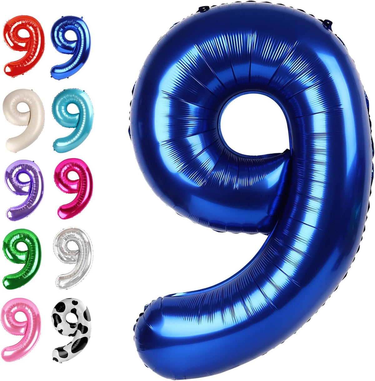 Big Night Blue 40 Inch 9 Balloon Number, Jumbo Giant 9th 19 29 39 49 99 Birthday Party Decorations