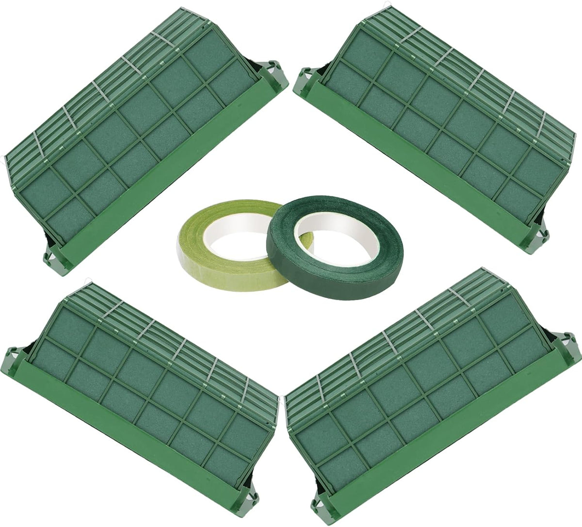 YOMUME 4 Pcs Floral Foam Cage, Flower Foam Blocks for Fresh and Artificial Flowers, Wedding