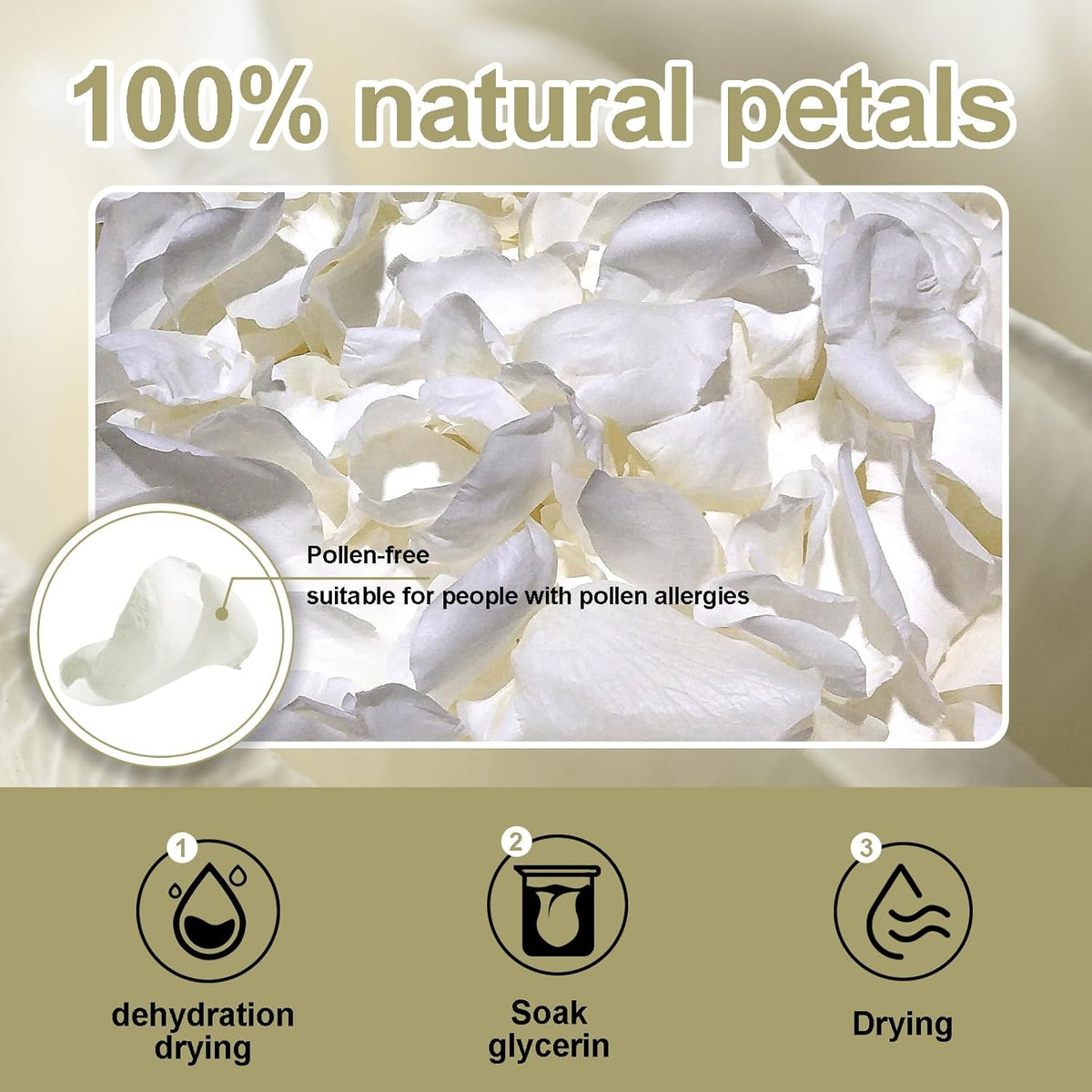 3.5 Oz Dried Rose Petals Wedding Biodegradable Petals, Natural Preservation Real Flower Petals