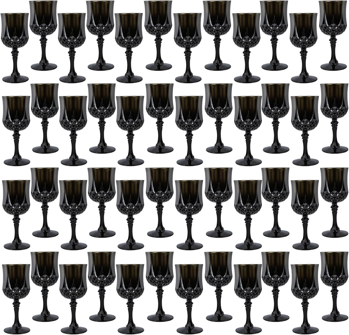 Plastic Wine Glasses，Plastic Goblets Vintage Style Cordial Drinking Glasses for Wedding Reception