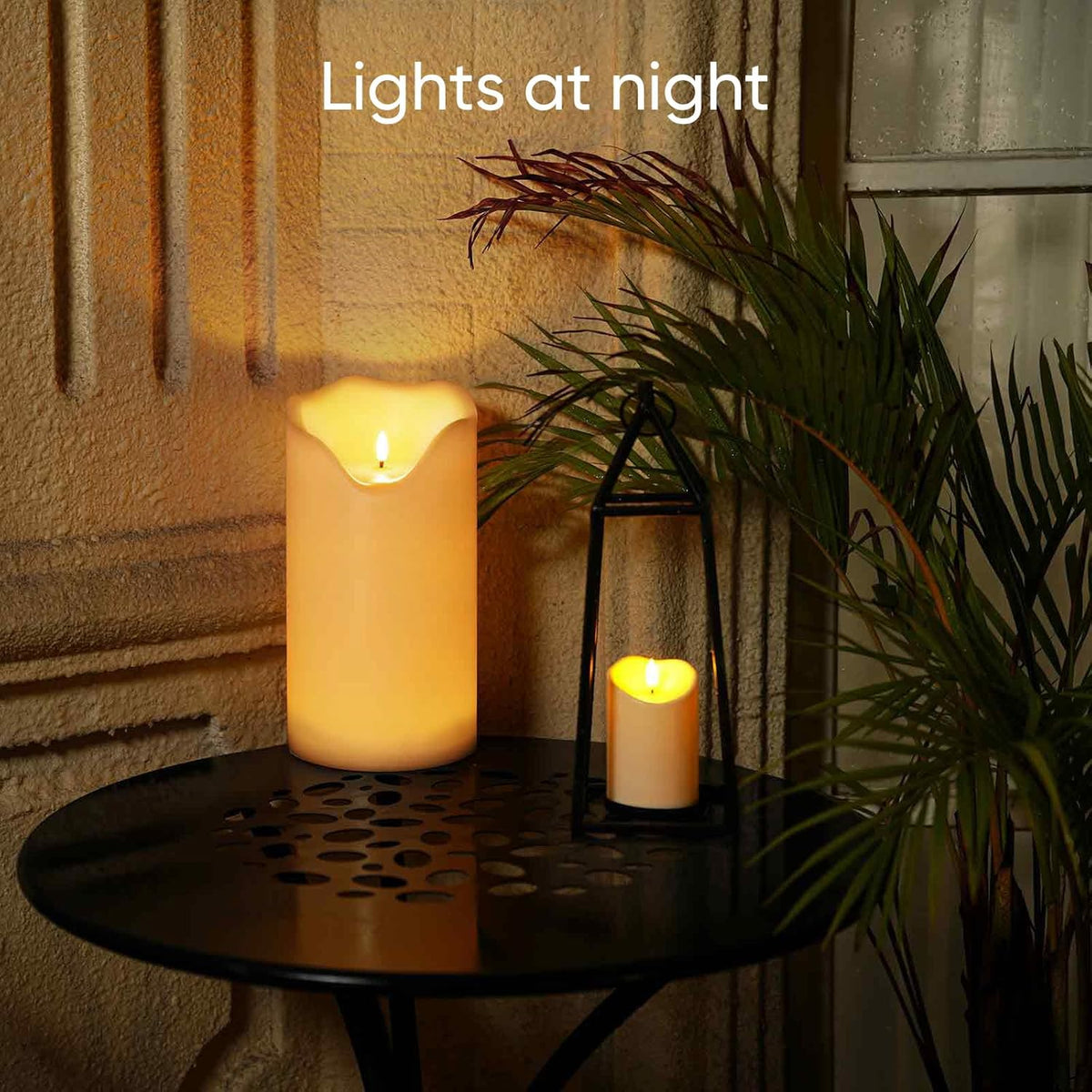 Homemory 6.3" x 12" Extra Large Outdoor Waterproof Candle with Auto 6-Hour Timer, White Plastic