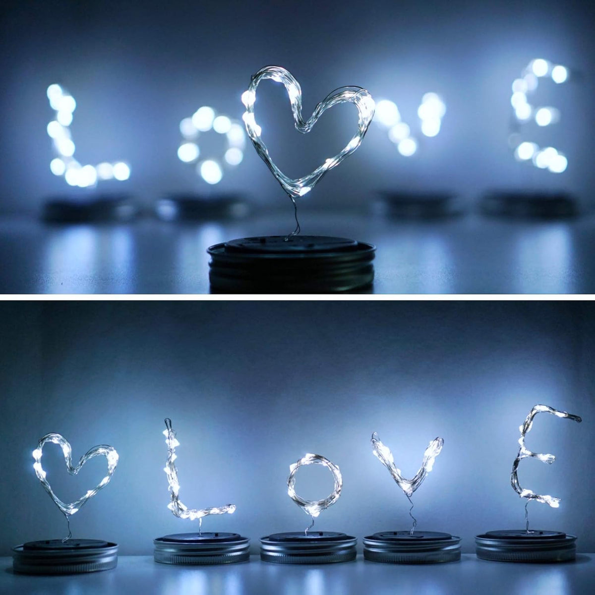 Solar Mason Jar Lights, 6 Pack 10 LED Jar Lid String Lights with 6 Hangers(No Jars), Waterproof
