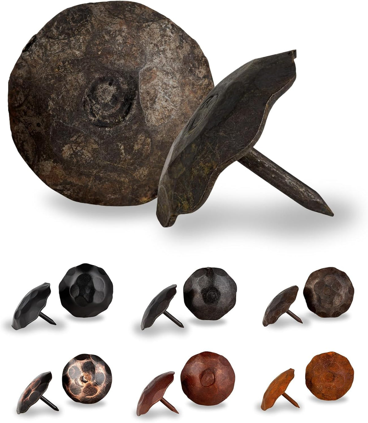 10 Pack 1.25" Round Head Iron Clavos Decorative Nails – Unfinished – Handmade Rustic Round