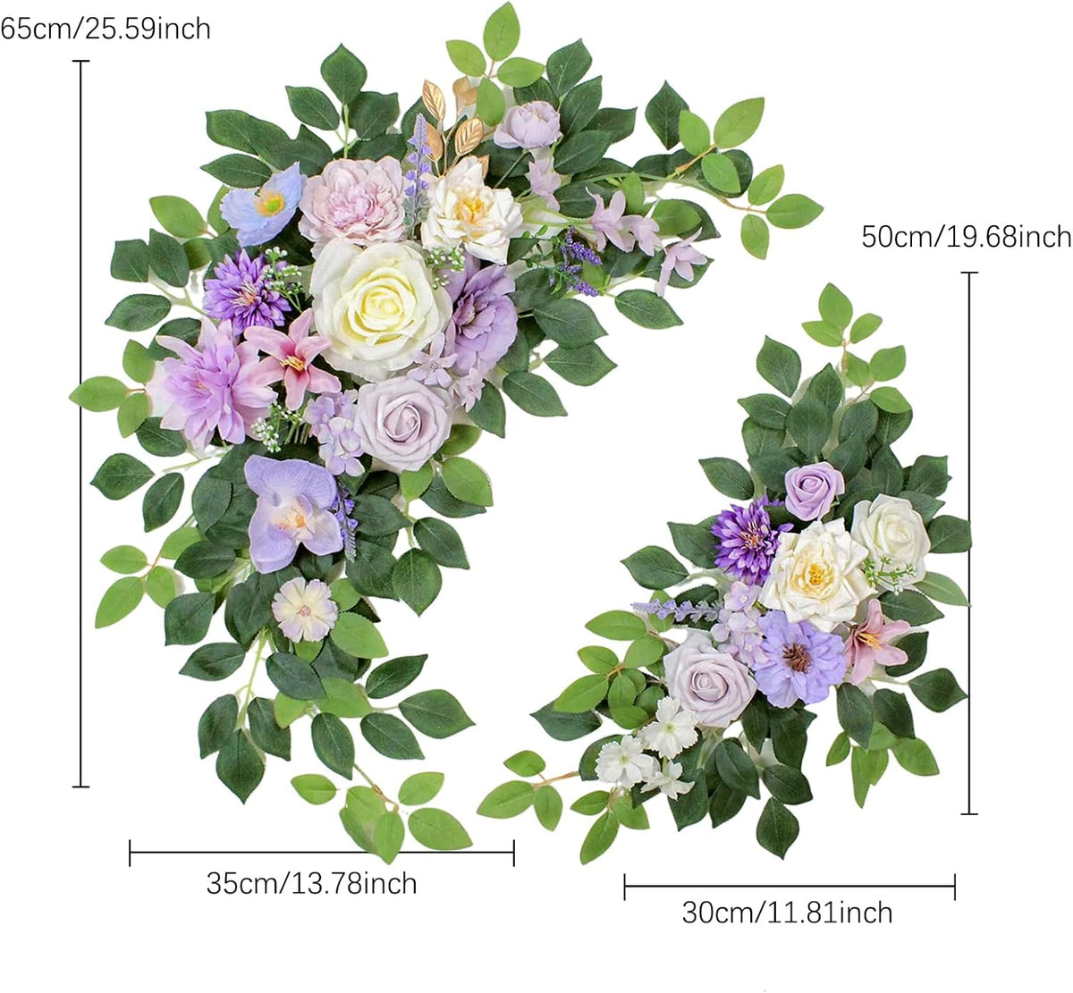 Pack of 2 Artificial Flowers for Backdrop Decoration, Wedding Arch Flowers,Reception Welcome Sign