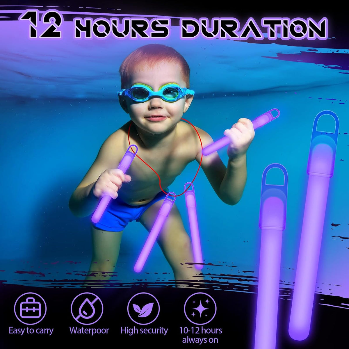 Lewtemi 4" or 6" 100 Pack Bright Glow Sticks Bulk, Glow in The Dark Party Supplies Birthday and