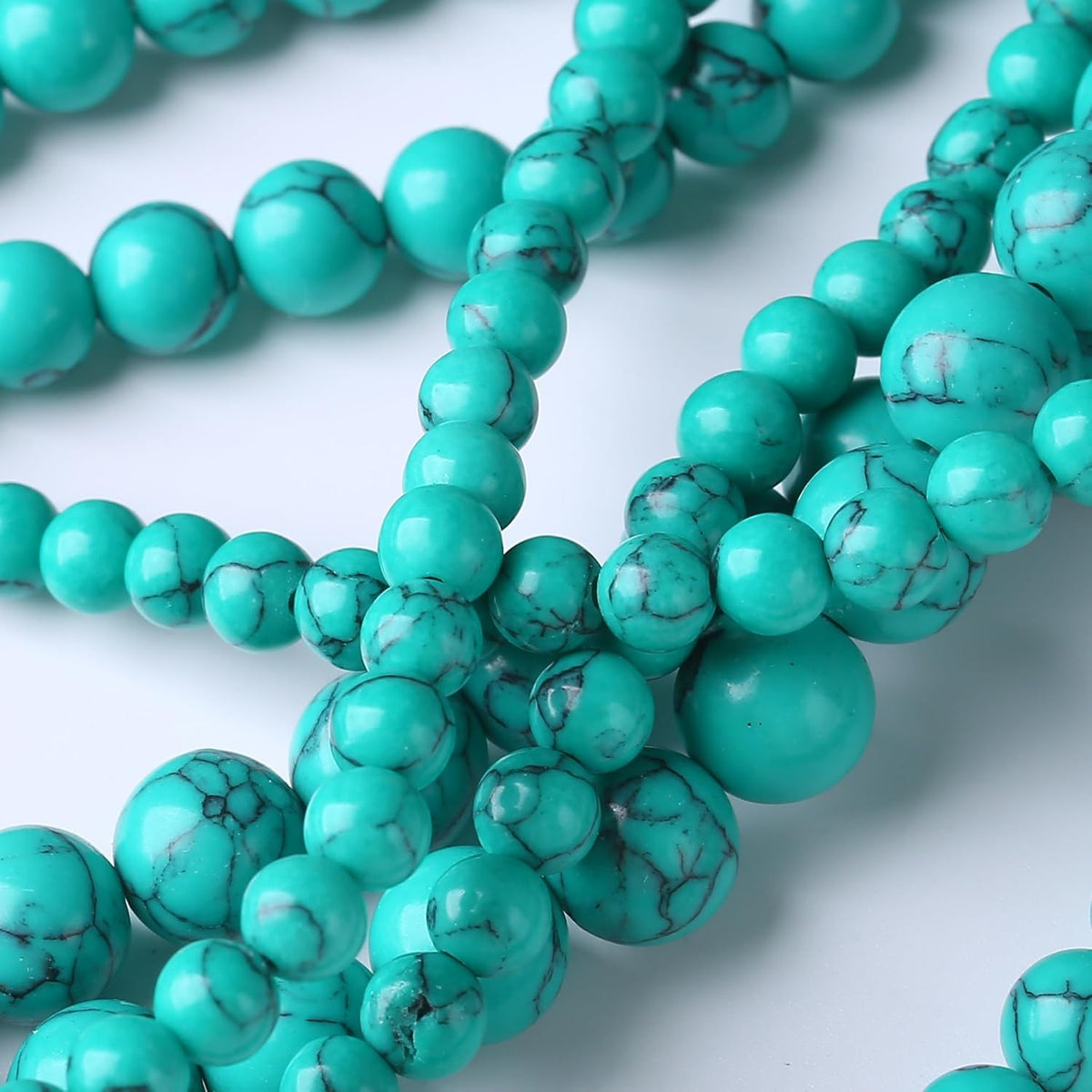 Natural Turquoise Stone Beads Gemstone Round Crystal Energy Jade Stone Beads for Jewelry Making DIY