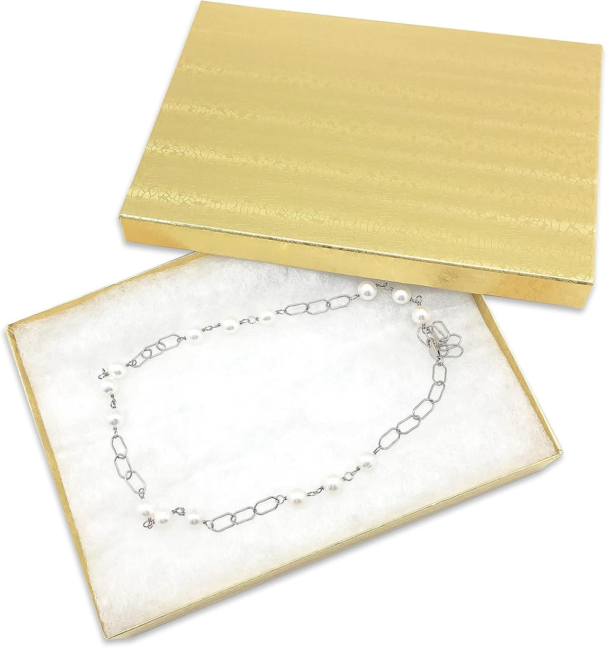 TheDisplayGuys - 25-Pack #53 Kraft Paper Cardboard Gift Boxes/Jewelry Cases w. Cotton Padding & Lid
