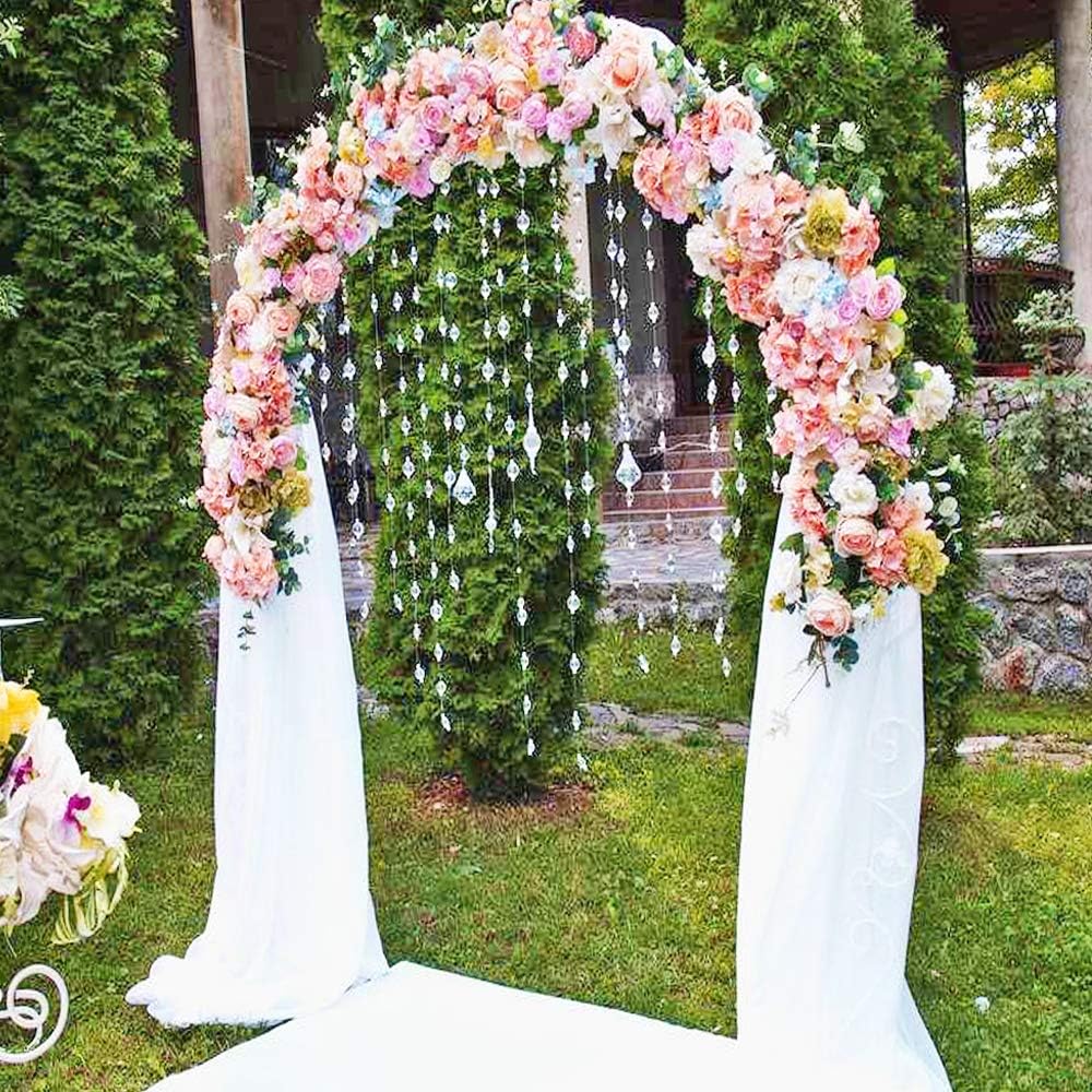 Metal Garden Arbor Wedding Arch 76.8 inch H x 90.5 inch W 94.5 inch H x 55 inch W Assemble Freely 2