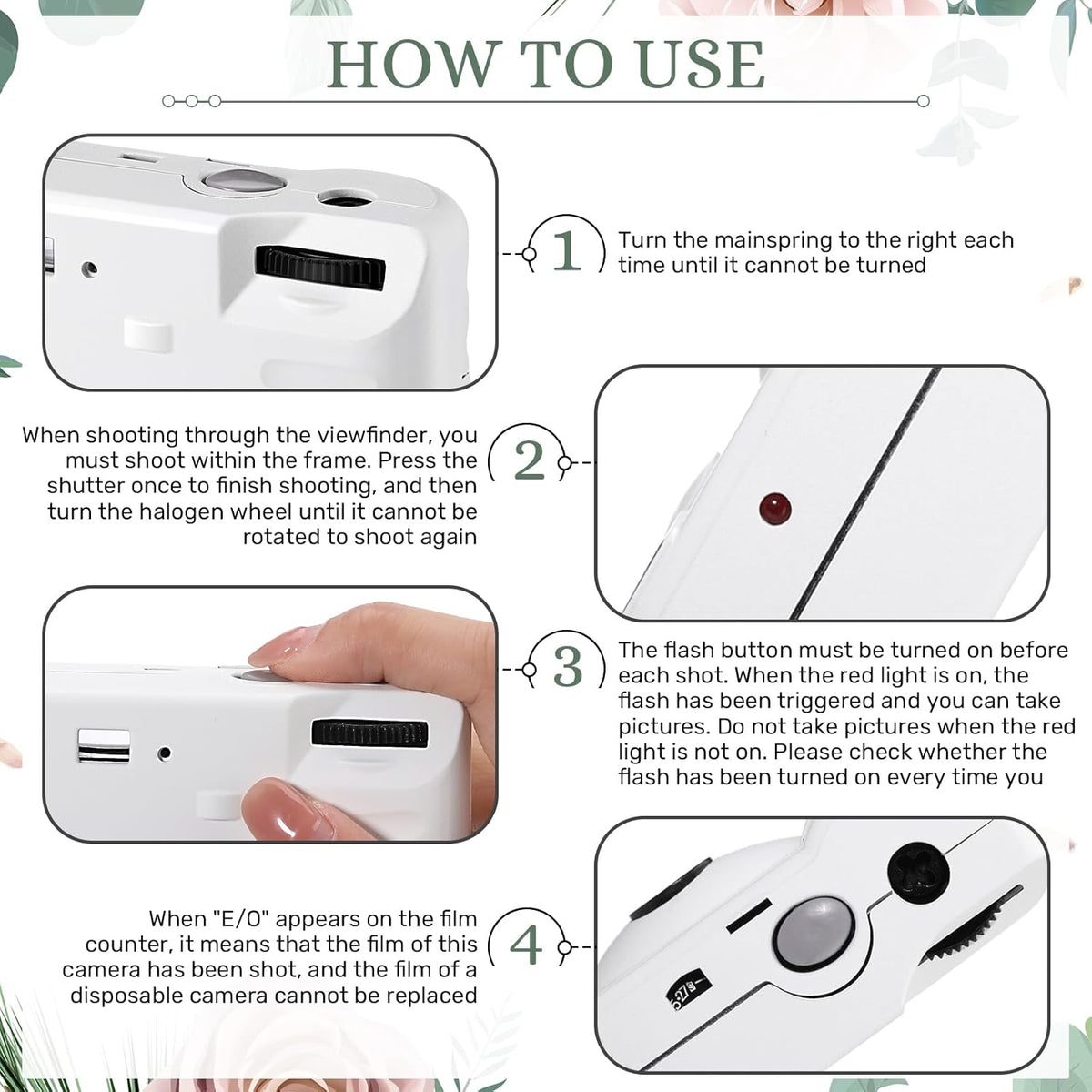 Treela 2 Pcs White Disposable Camera for Wedding Flash Film Camera 35mm 200ISO 17 Film Single Use