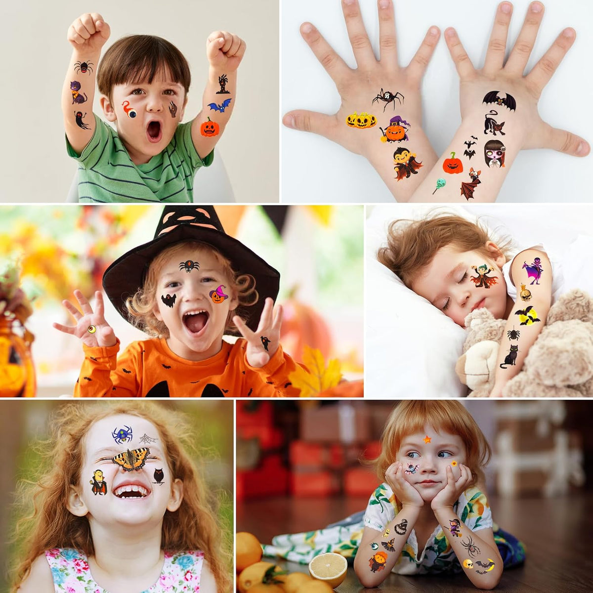 Tattoos for Kids, 300+ Mixed Styles Halloween Temporary Tattoos Stickers Set for Girls and Boys