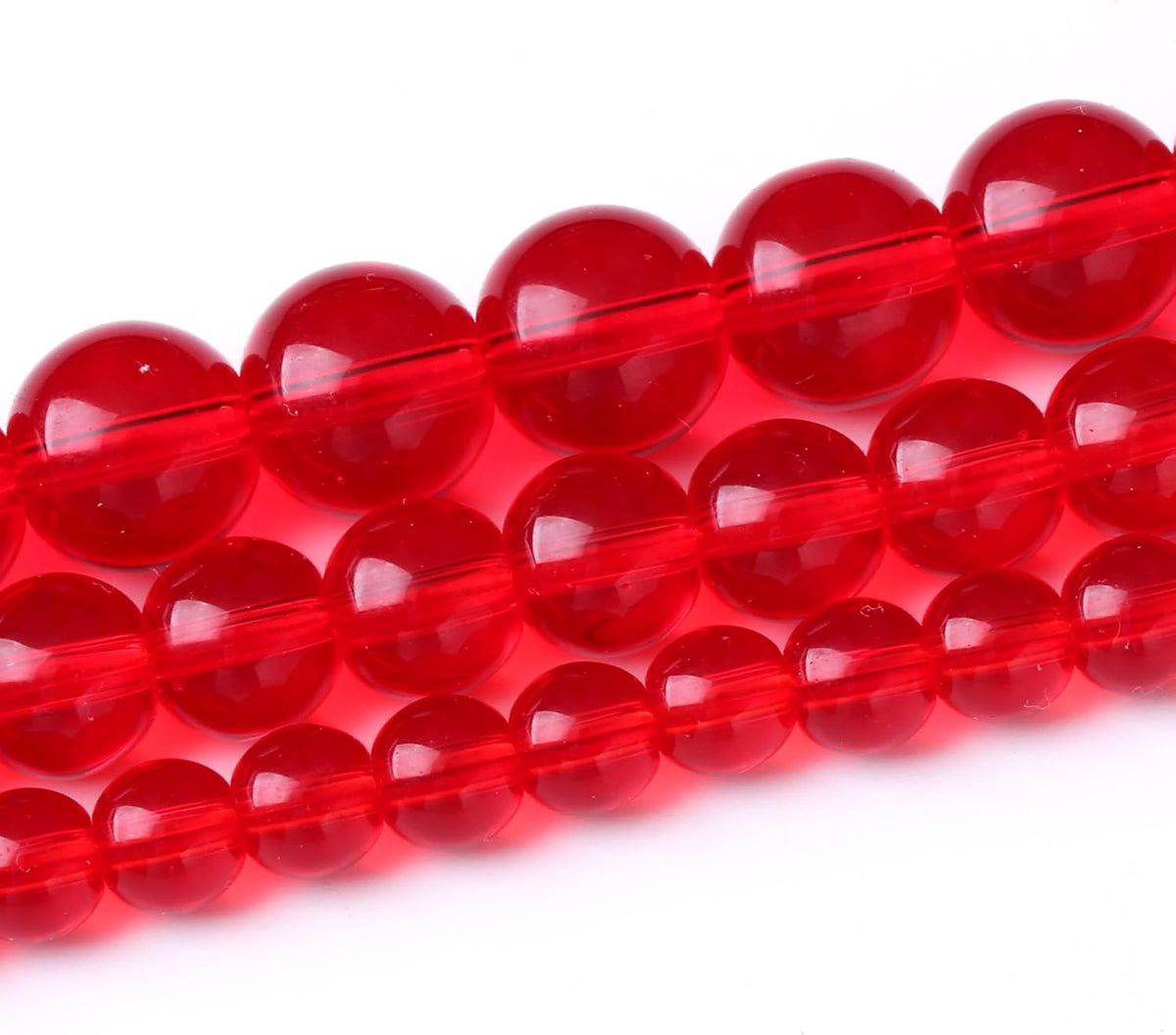 Red Glass Round Crystal Energy Jade Beads, 4MM, 90PCS, for Jewelry Making, DIY Bracelet, Necklace