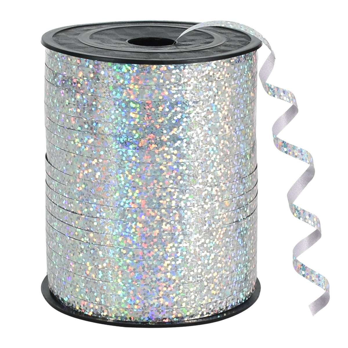 BEISHIDA 500 Yards Silver Ribbon Curling Crimped, Balloon String Shiny Metallic Roll for Gift