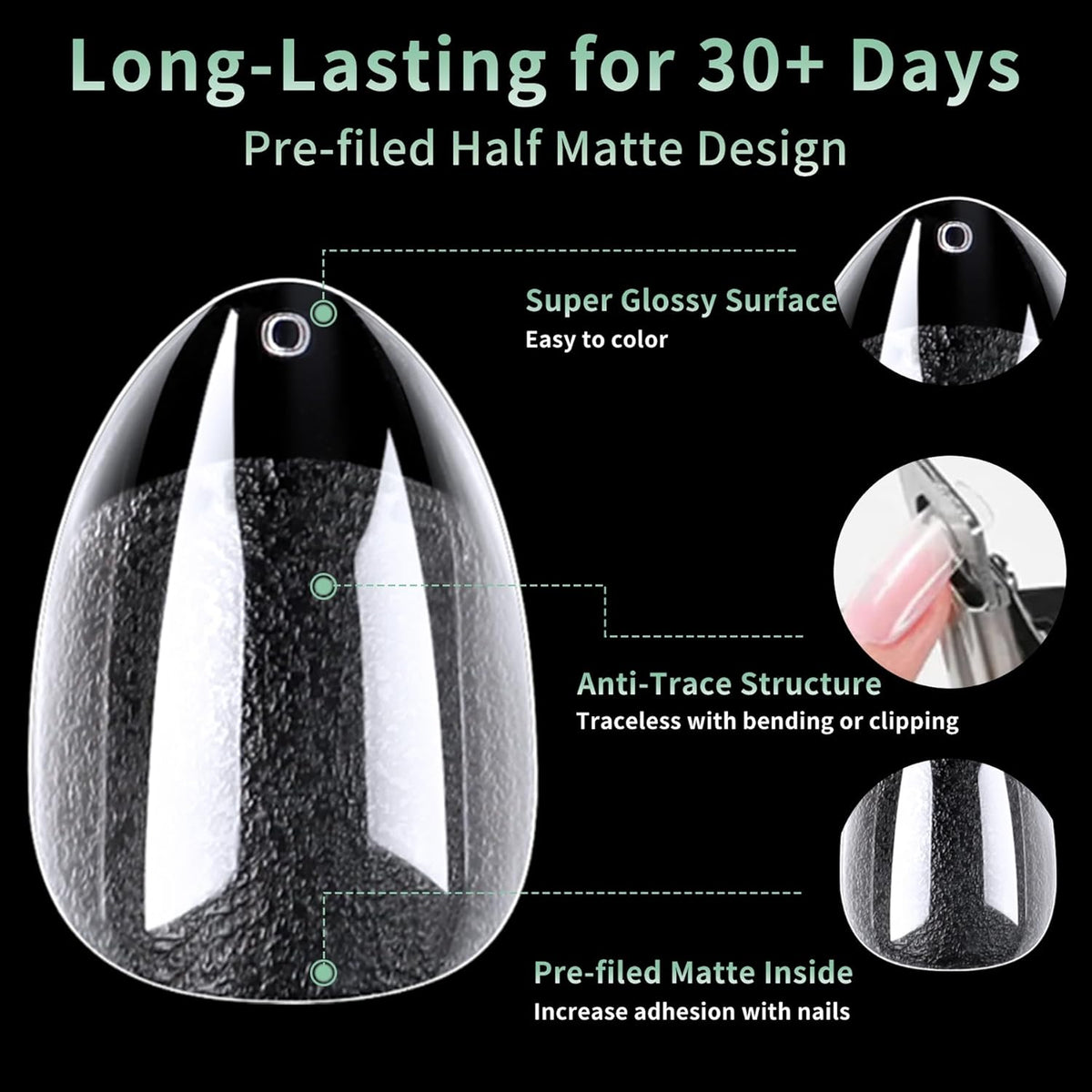 Short Round Oval Nail Tips, 216pcs Acrylic Soft Fake Nails Gel Nail Tips, Full Cover Pre-Shaped