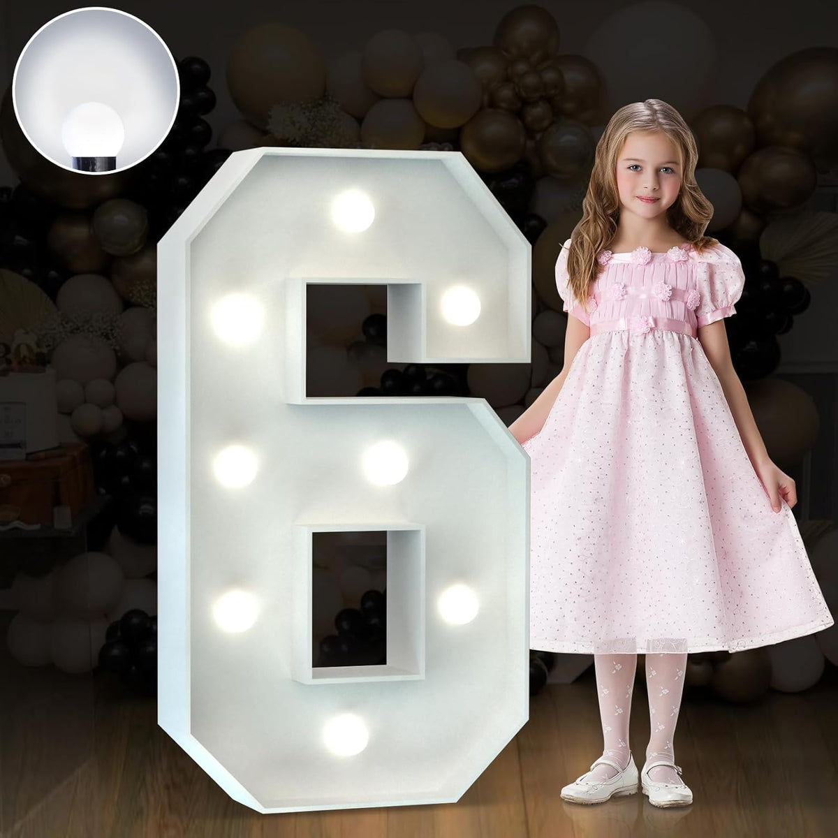 Marquee Numbers 3 Feet Tall Big Light Up Numbers 6th 16th 60th Happy Birthday Decorations Girl Boy
