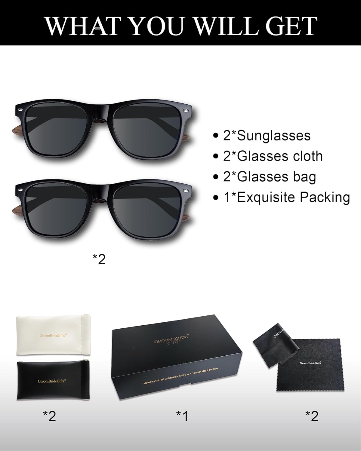 Bride and Groom Polarized Sunglasses for Wedding – UV400 Protection, Lightweight & Stylish Couple