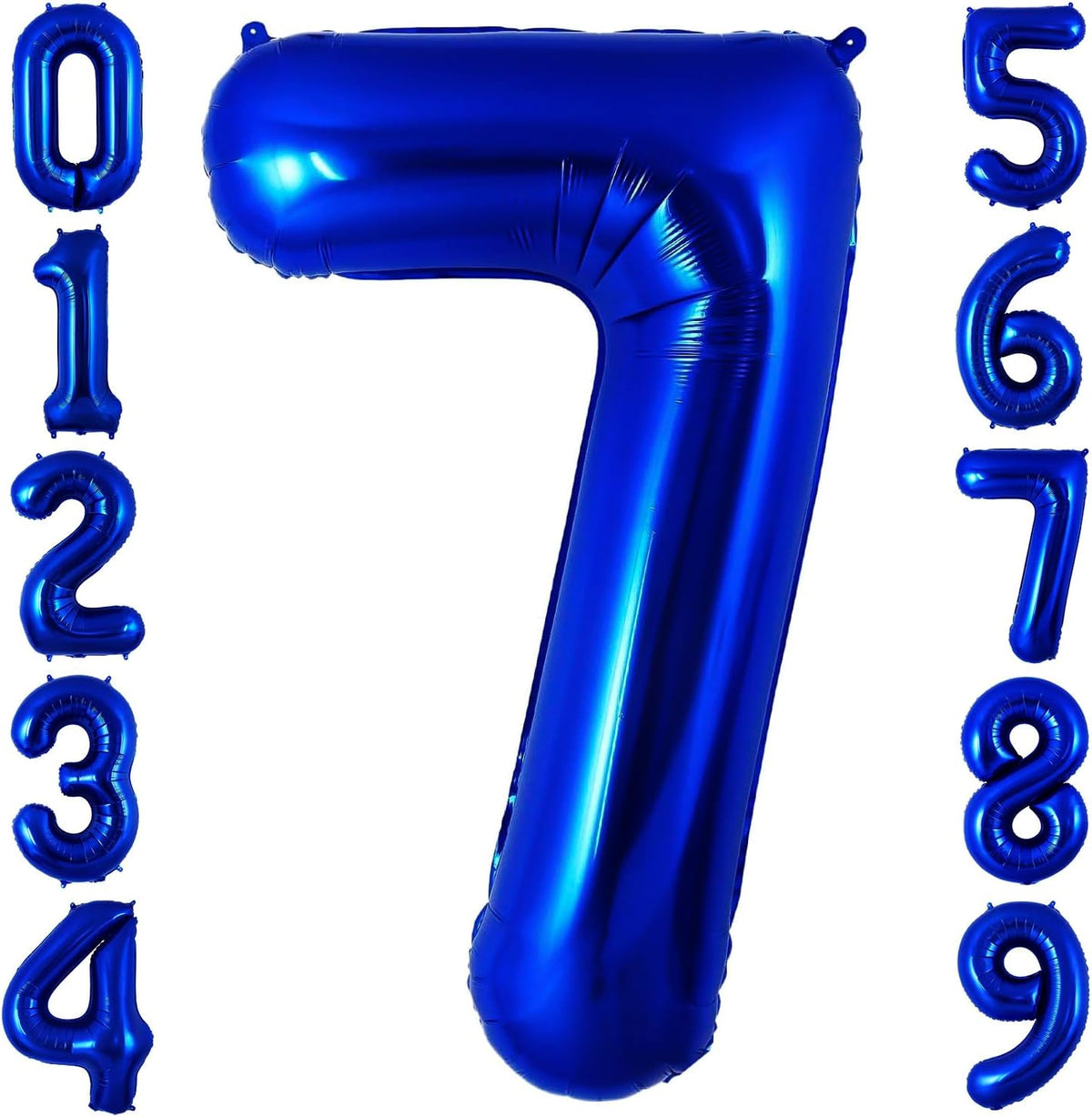 Navy Blue 7 Balloon Number,40 Inch Number 7 Balloon Big Dark Blue 7 Foil Mylar Helium Balloon for