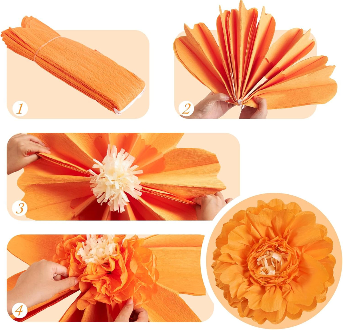 SUNBEAUTY Giant Colorful Paper Flowers Party Decorations 20" Large Fiesta Bulletin Board Tissue Pom