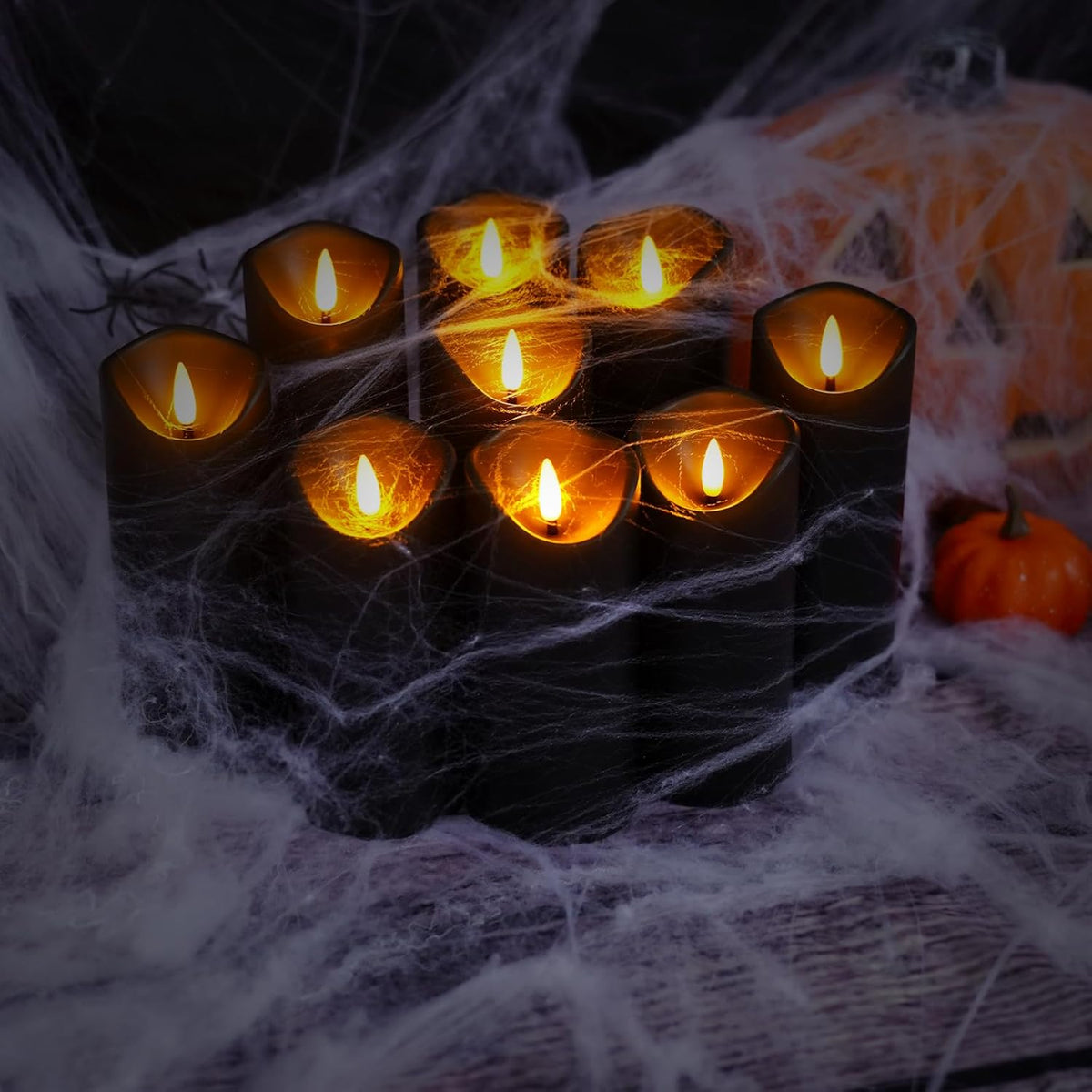 Flickering Flameless Candles, Battery Operated Acrylic LED Pillar Candles with Remote Control and