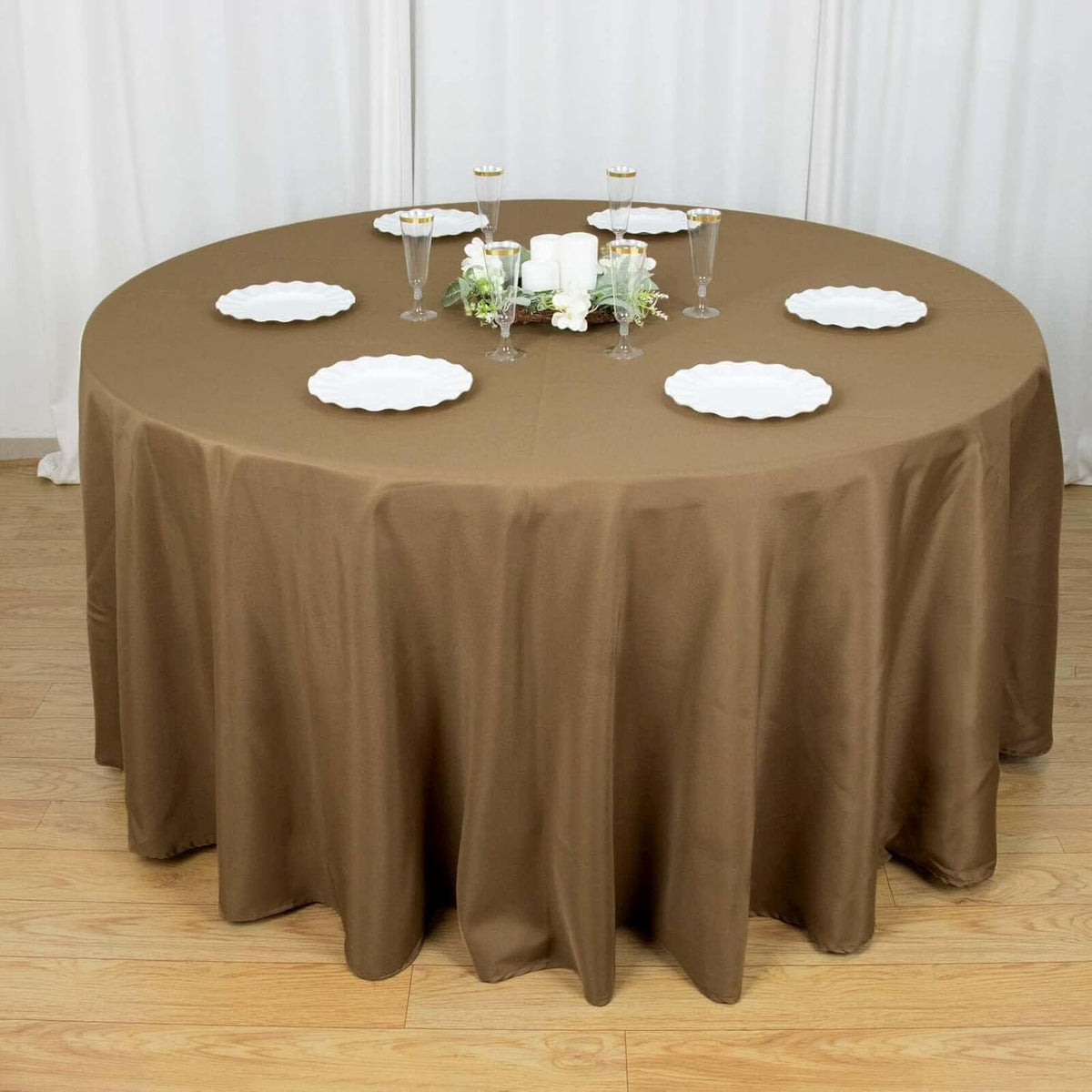 Efavormart Round Tablecloth, 120 Inch Stain & Wrinkle Resistant Washable Table Cloth, Decorative
