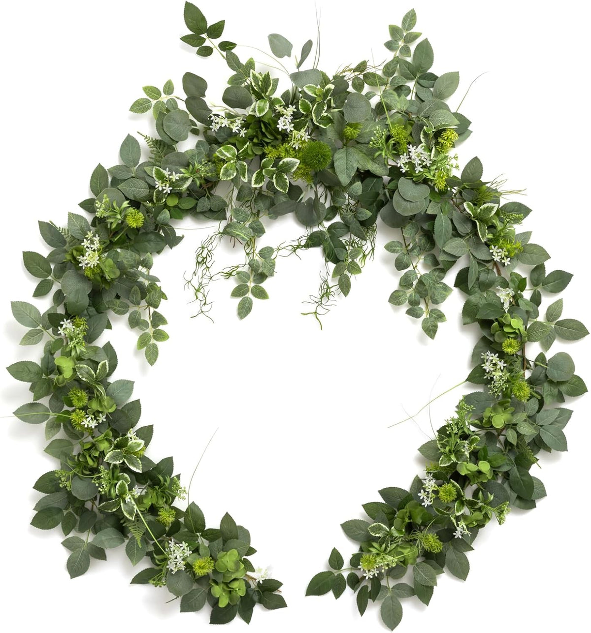 Ling's Moment Flower Garland - 6FT Eucalyptus & Rose - Sweetheart Table Decor for Wedding