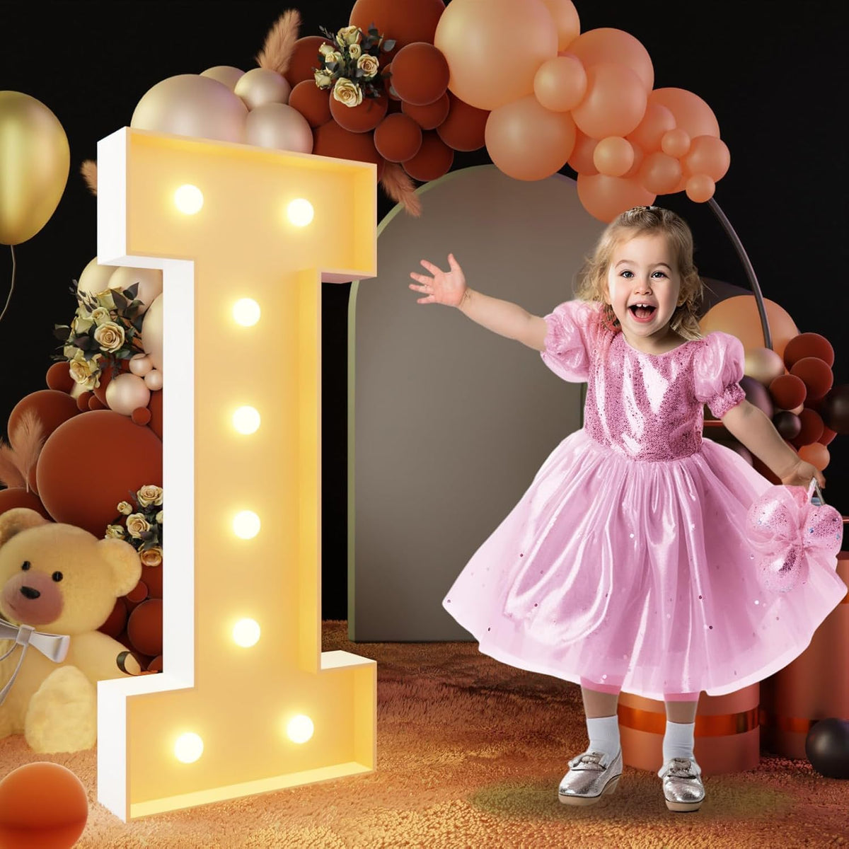 imprsv 3FT Block Marquee Letters Light Up Letters for Birthday Baby Shower Party Backdrop Decor
