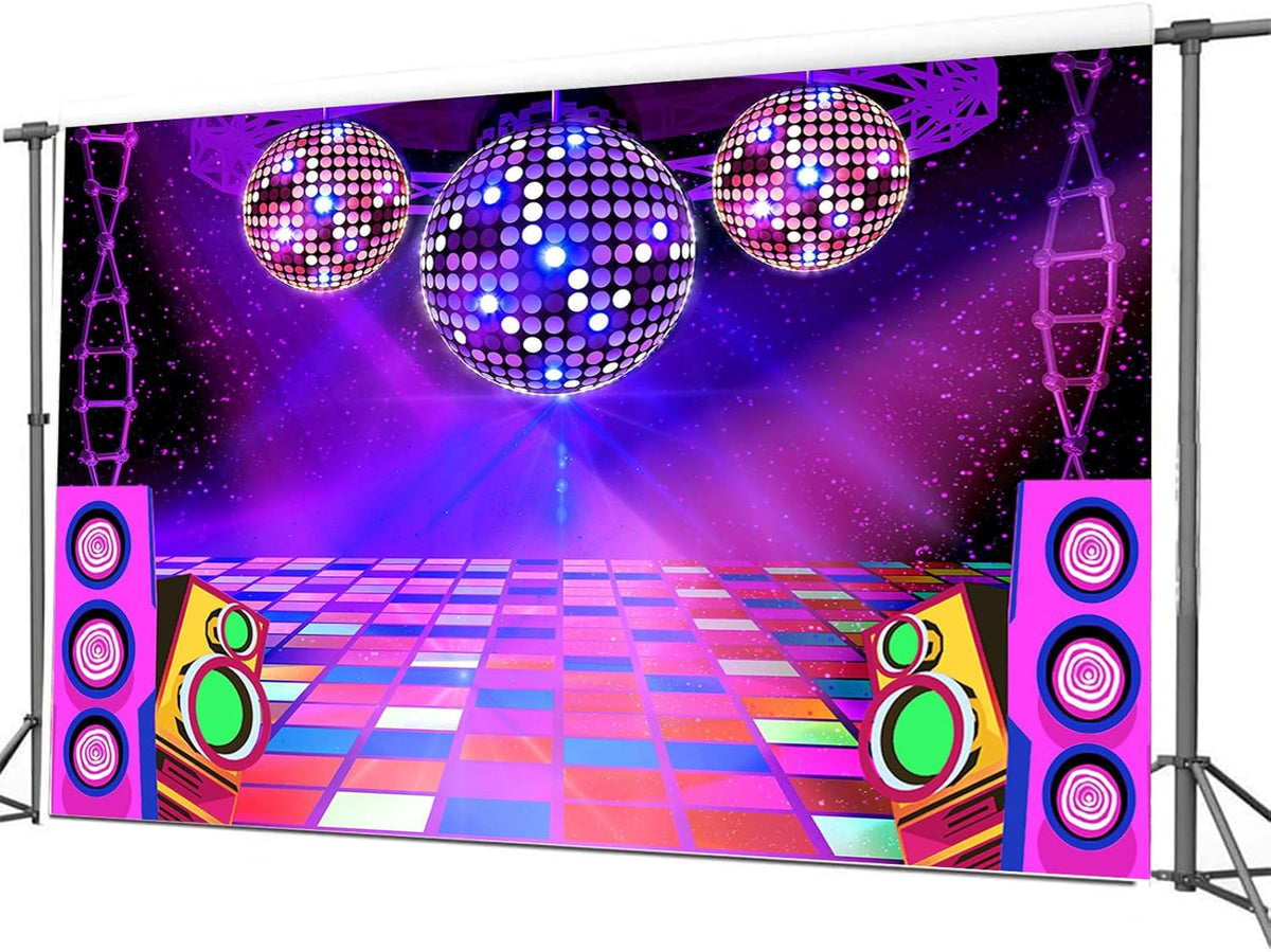 Dance Party Backdrop Retro 80s 90s Theme Stage Dance Ball Music Birthday Party Decoration DJ