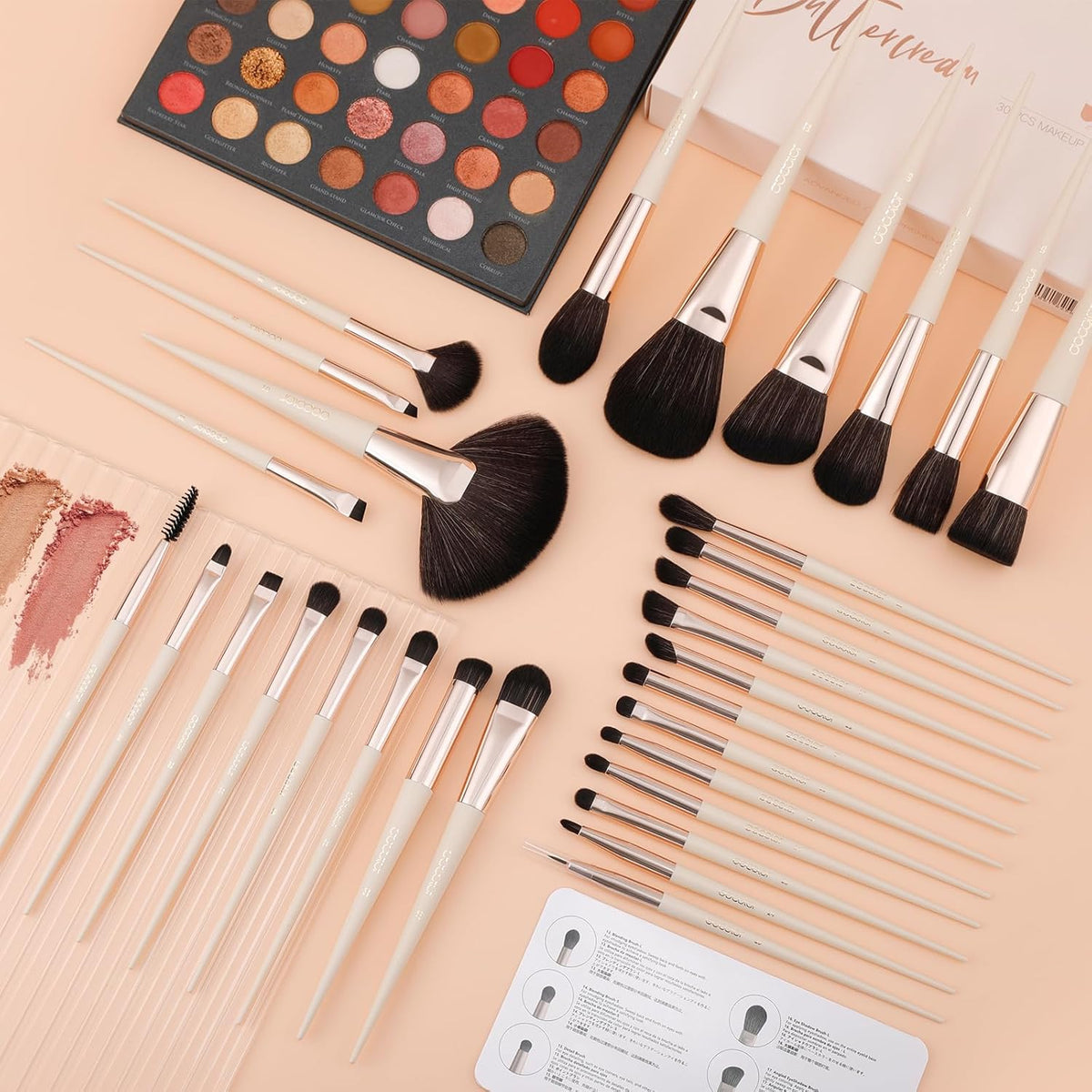 docolor Makeup Brushes Professional 30Pcs Make up Brushes Set Premium Synthetic Kabuki Foundation