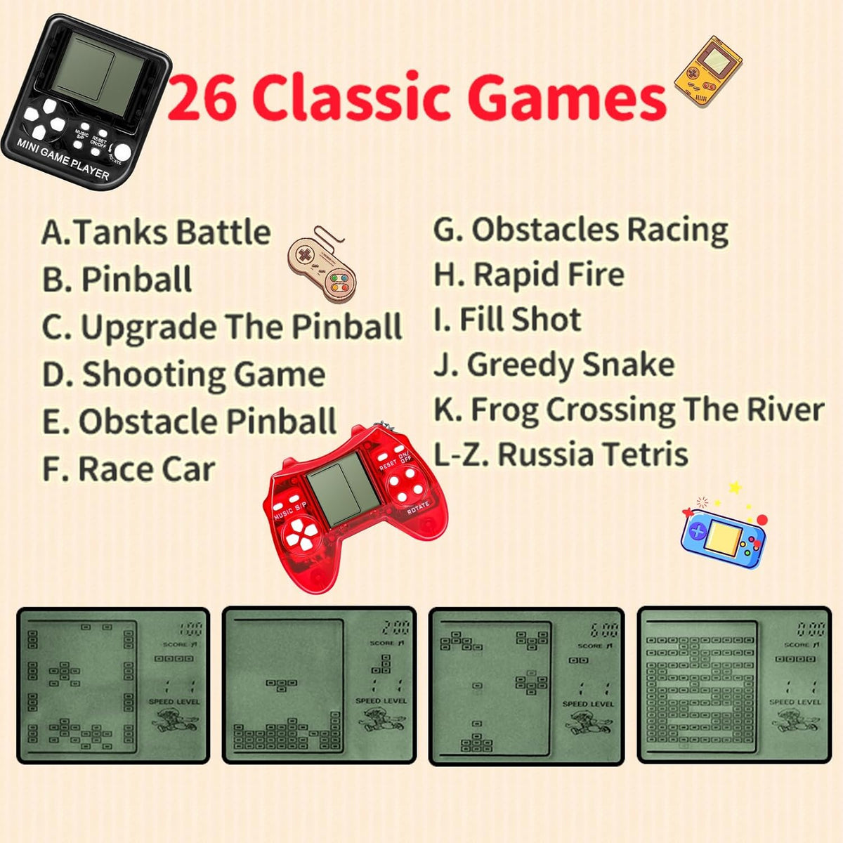 24Pcs Video Game Party Favors Video Game Keychain Gamer Party Favors Video Game Party Supplies