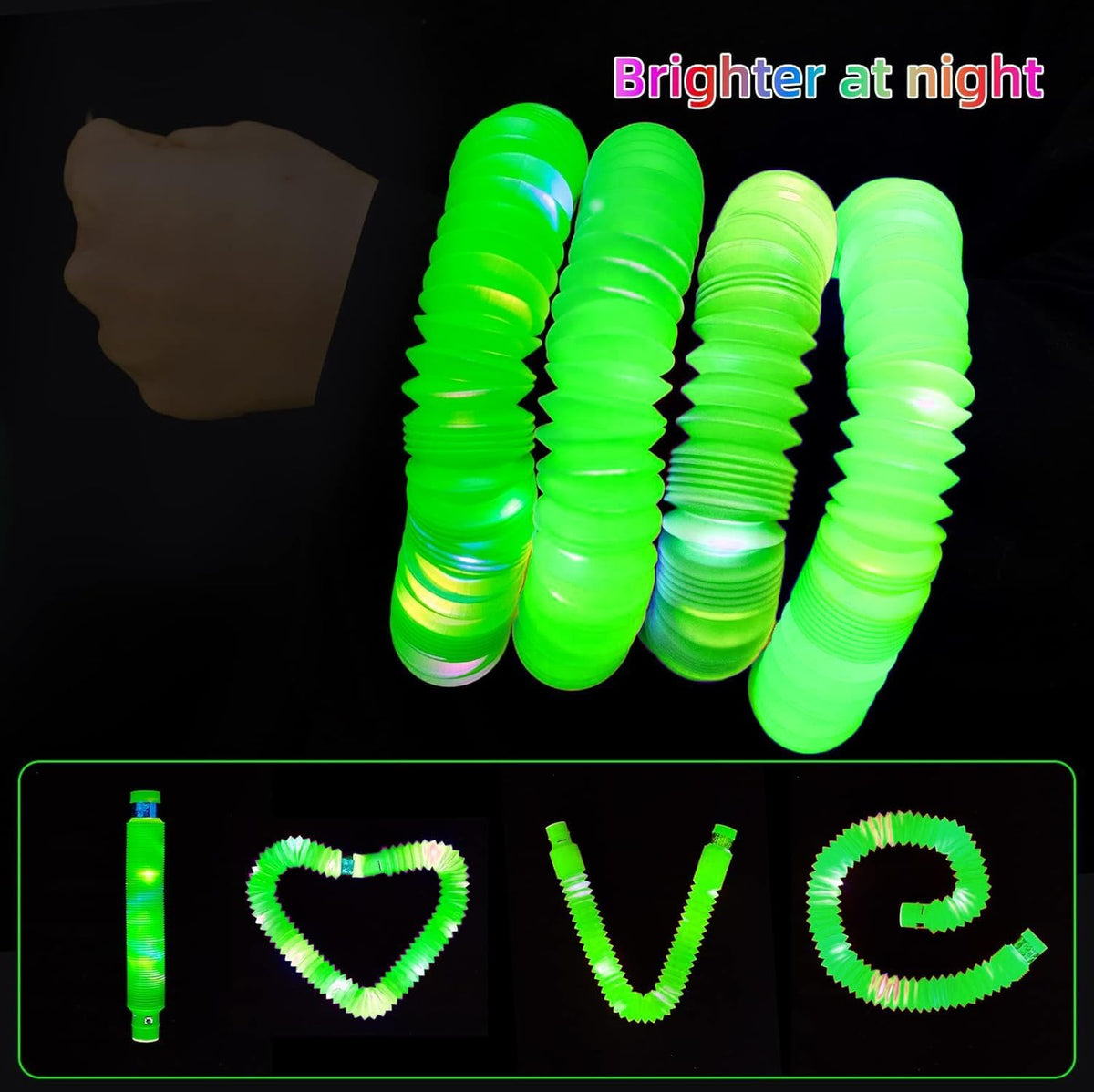 Green 12 Pack Light Up Party Favors Supplies,Bulk Glow Sticks Bracelet,Necklace Accessories for