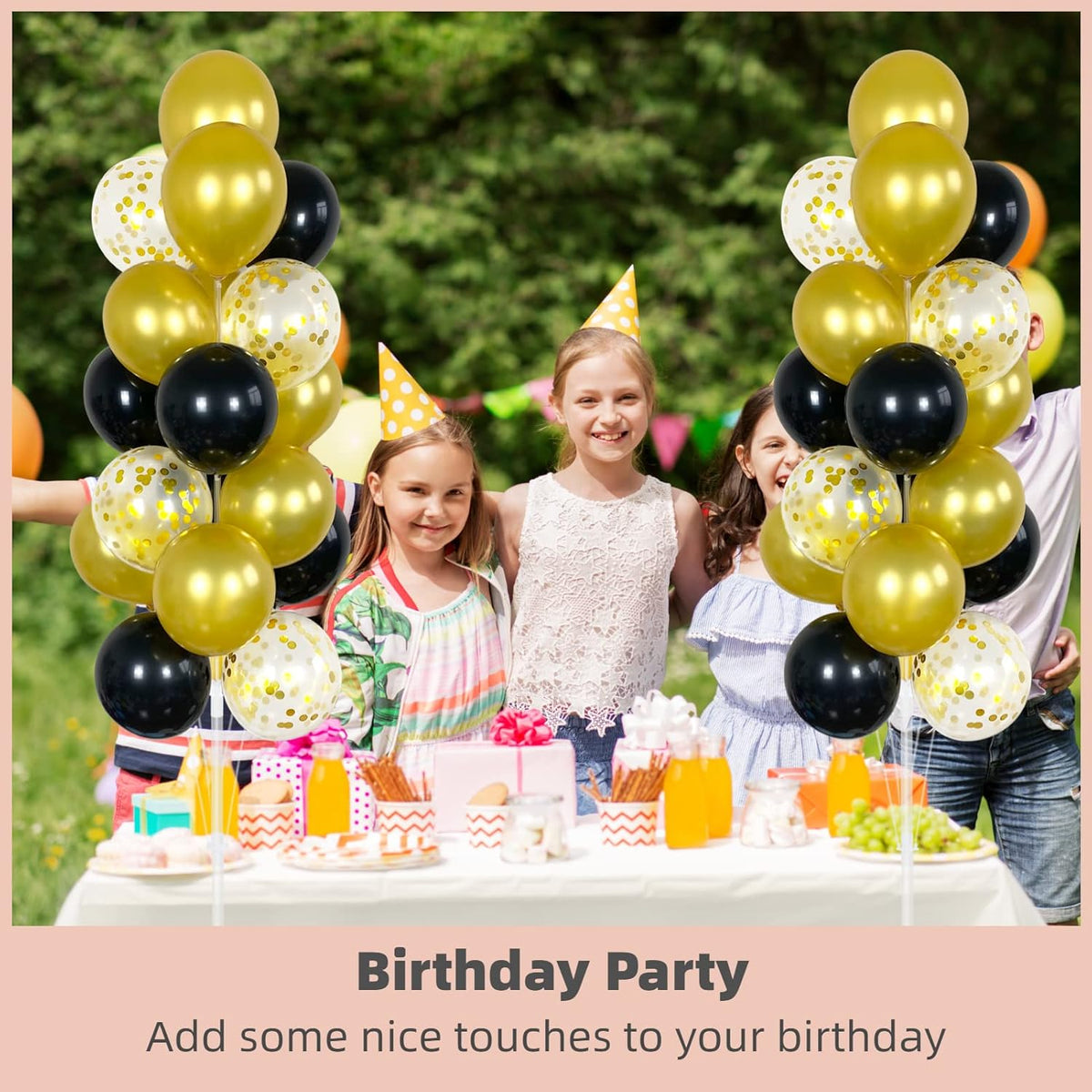 Balloon Column Kit Set of 2 With Confetti Balloons Included - with Base, and Pole,Balloon Tower
