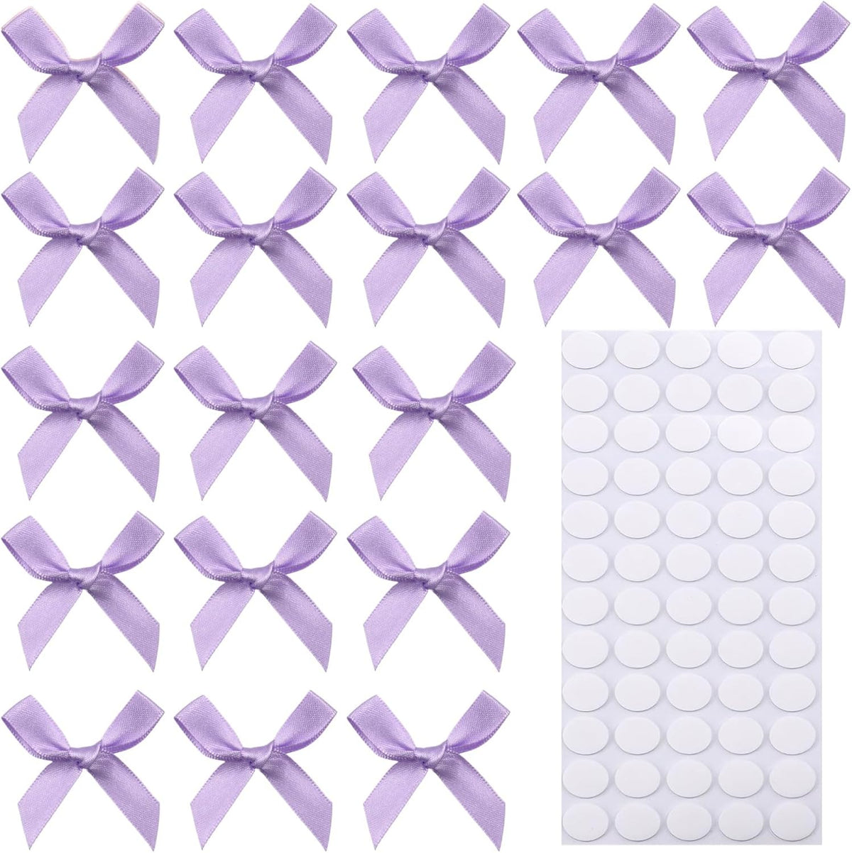 60pcs 1.7" Mini Lavender Ribbon Bows Decor – Small DIY Satin Light Purple Bows for Crafts, Little
