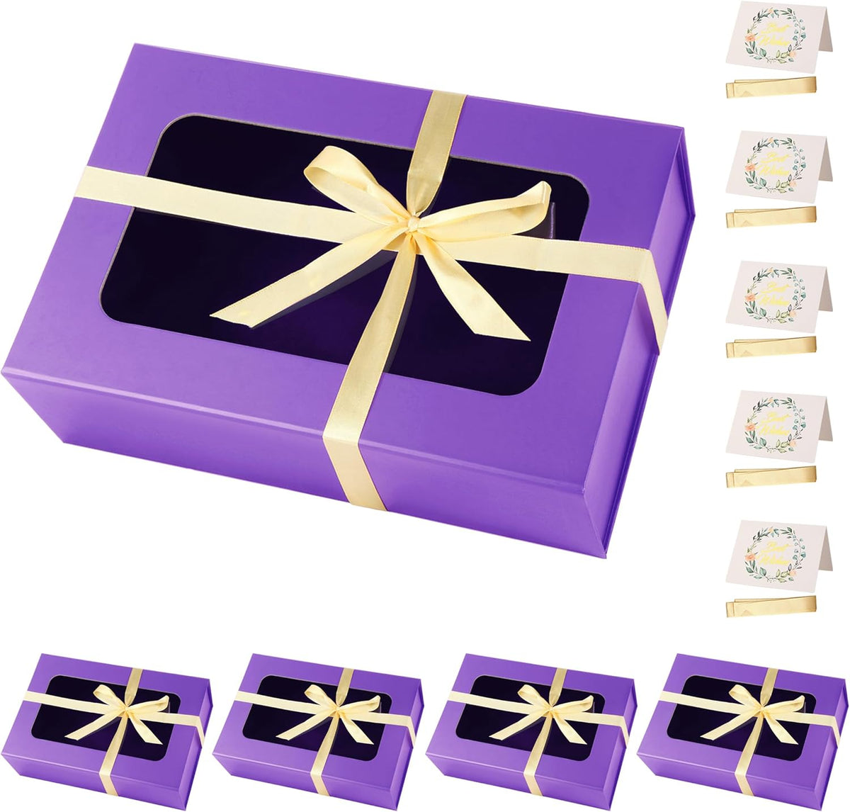 Purple Large Gift Boxes with Window, 13.5"x9"x4.3" Bridesmaid Boxe for Gift Giving,Birthday Gift