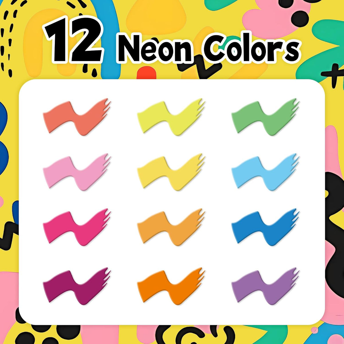 12 Neon Colors Jumbo Markers, 15mm Jumbo Felt Tip, Acrylic Paint Markers for Rock Painting, Poster
