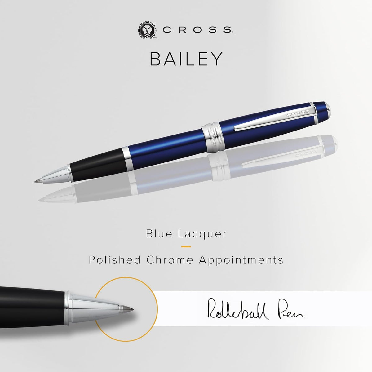 Cross Bailey Refillable Rollerball Pen Presented in a Premium Gift Box - Medium Point, Black Ink