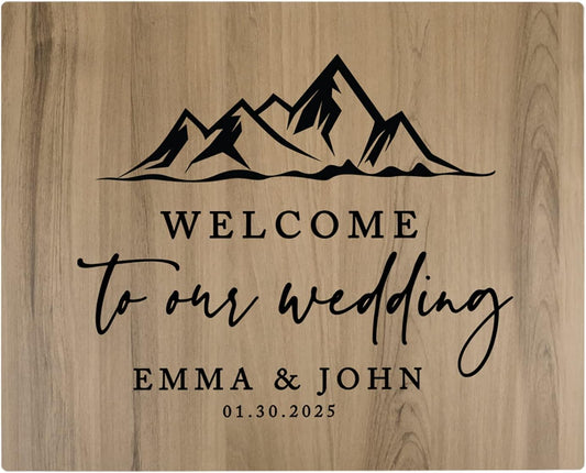 Andaz Press Large Wooden Welcome Sign for Wedding, Rustic Welcome Sign 16" x 20" Custom Names