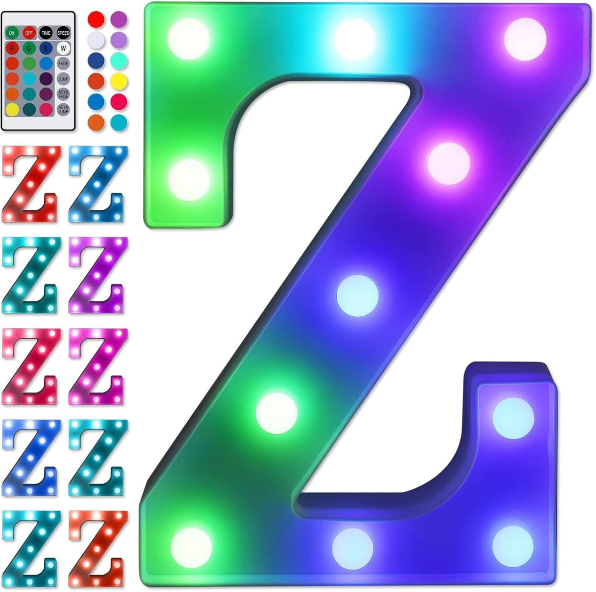 Foaky Colorful LED Letter Lights with Remote,Marquee Light Up Letters Sign for Night Light